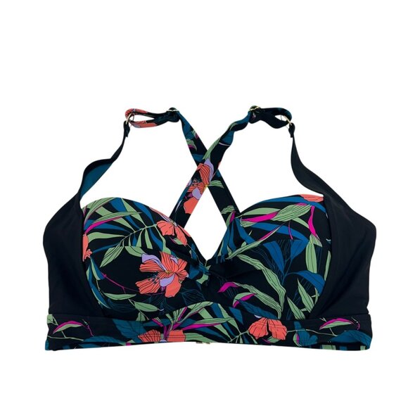 Terra & Sky Womens Floral Print Underwire Bikini Top SZ 0X (14W) - Picture 10 of 10